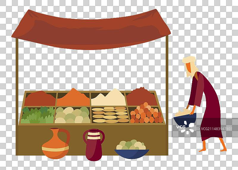 中东阿拉伯或亚洲户外街头市场图片素材