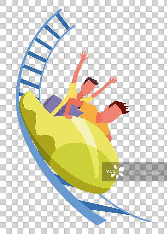 快乐的人们乘坐过山车图片素材