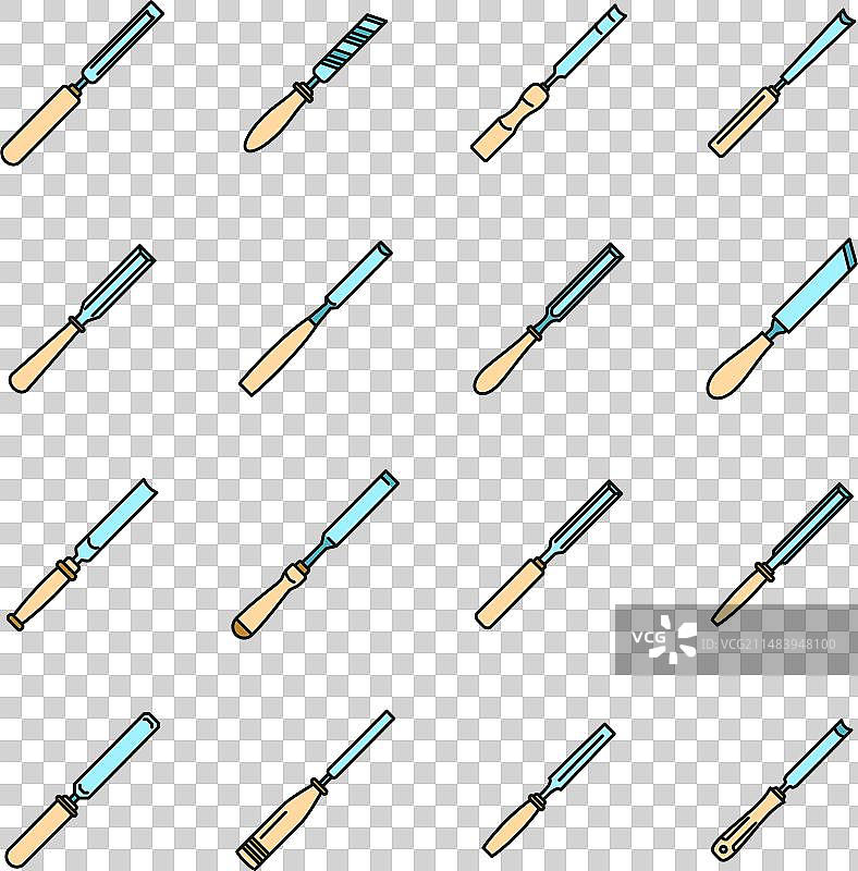 木匠凿子图标彩色线条图片素材