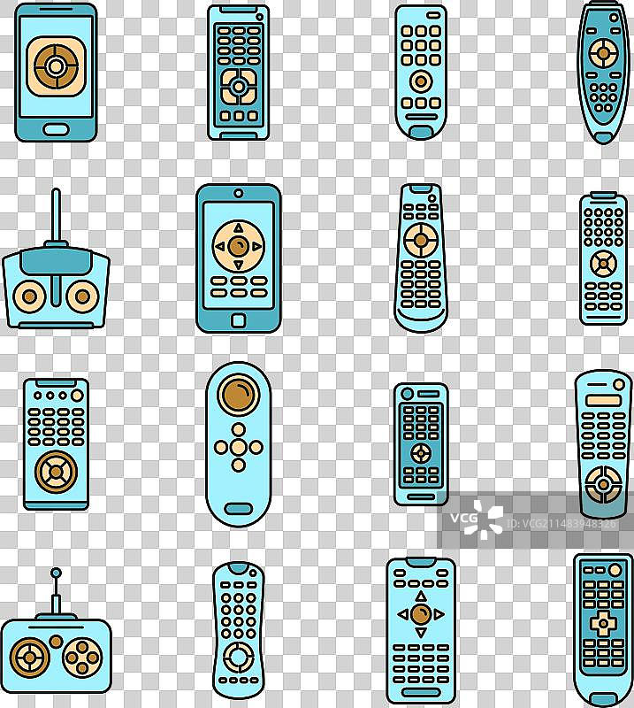 遥控器手势彩色图标合集图片素材