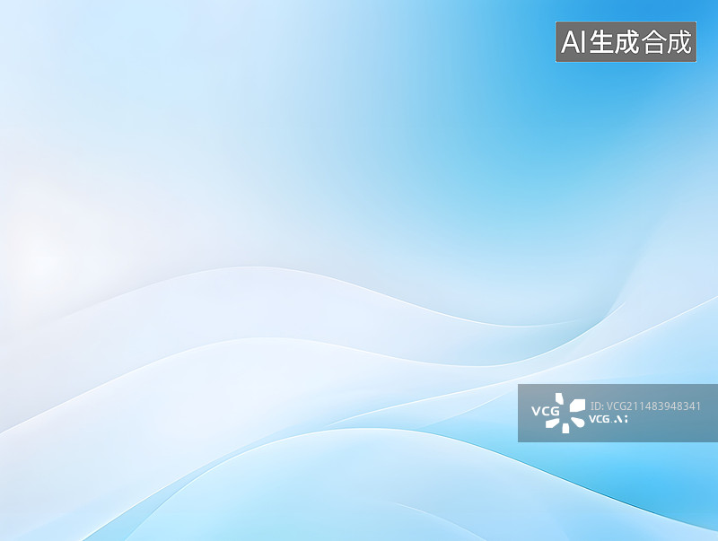 【AI数字艺术】极简唯美蓝色背景图片素材