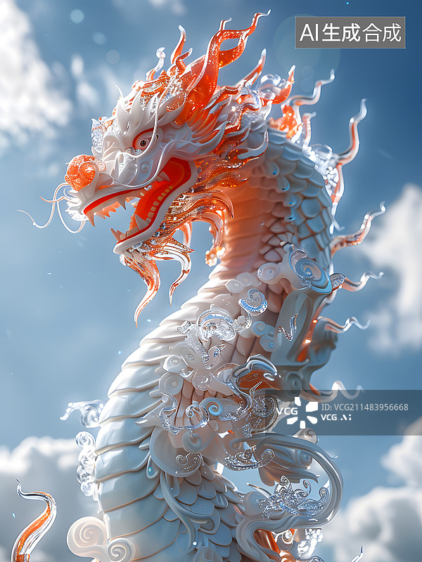 【AI数字艺术】3D古风中国龙图片素材