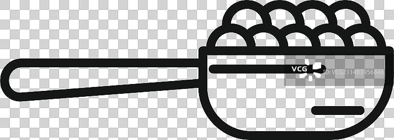 扁豆木勺轮廓图标图片素材