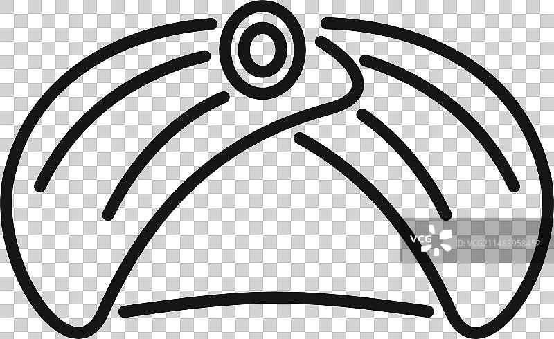 阿拉伯头巾图标轮廓亚洲头部图片素材