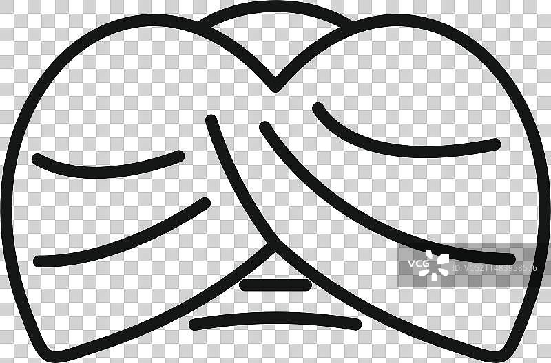 苏丹头饰轮廓图标，东方宗教图片素材