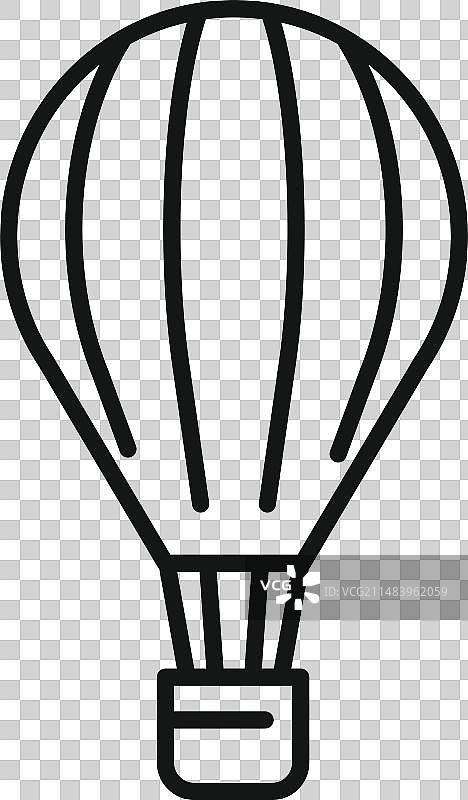 热气球旅行图标轮廓图片素材