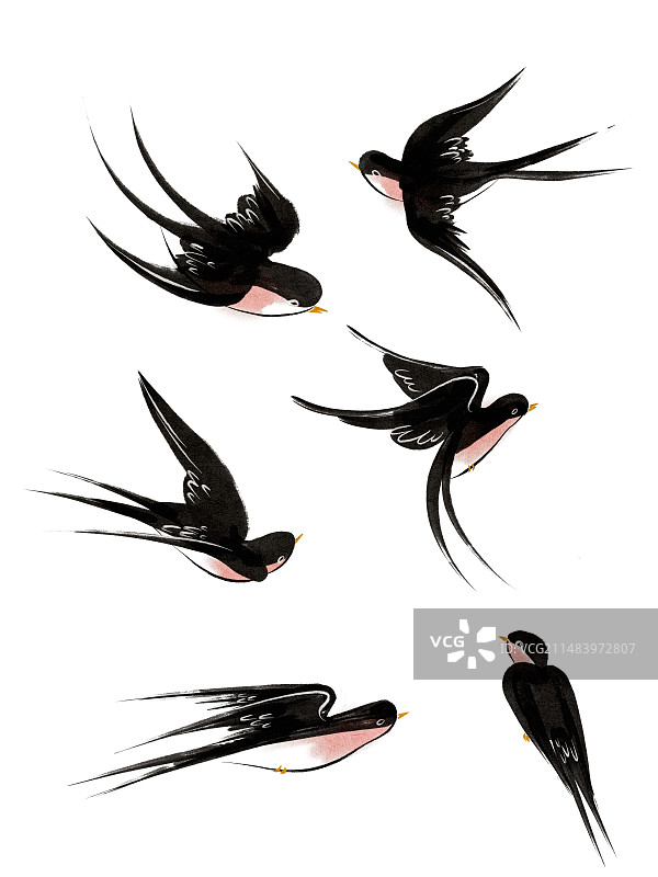 水墨国风燕子图片素材