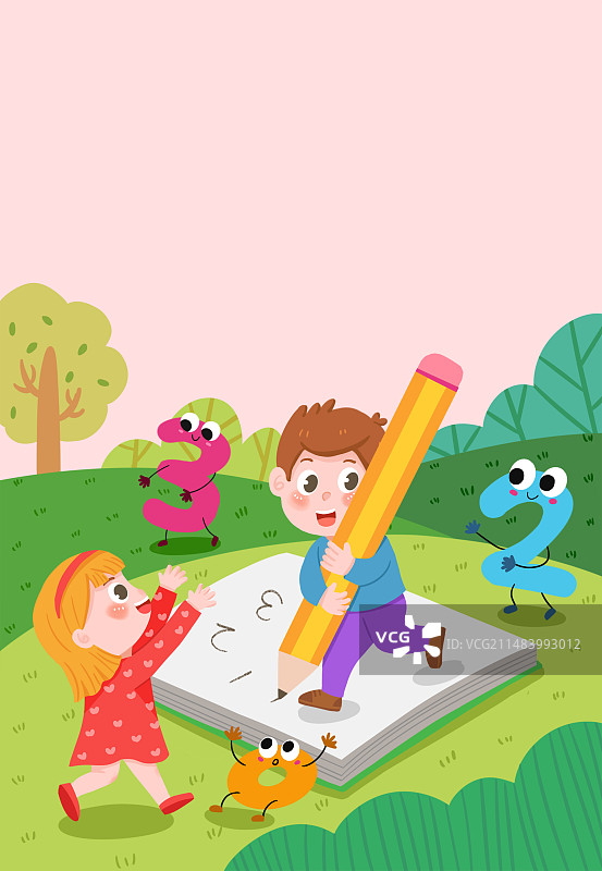 作业本封面  笔记本封面 儿童卡通 文创笔记 英文字母本 数学数字本 法国小朋友 国外小朋友图片素材