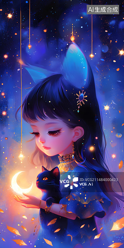 【AI数字艺术】可爱的梦幻女孩图片素材