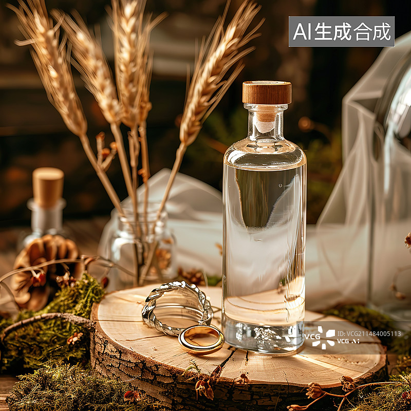 【AI数字艺术】桌子上罐子里的香料特写镜头图片素材