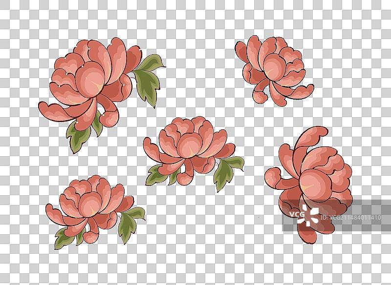 国庆节日元素牡丹花开 分类图片素材