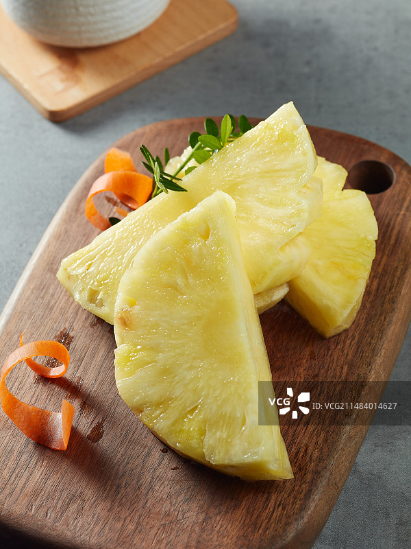 去皮菠萝块图片素材