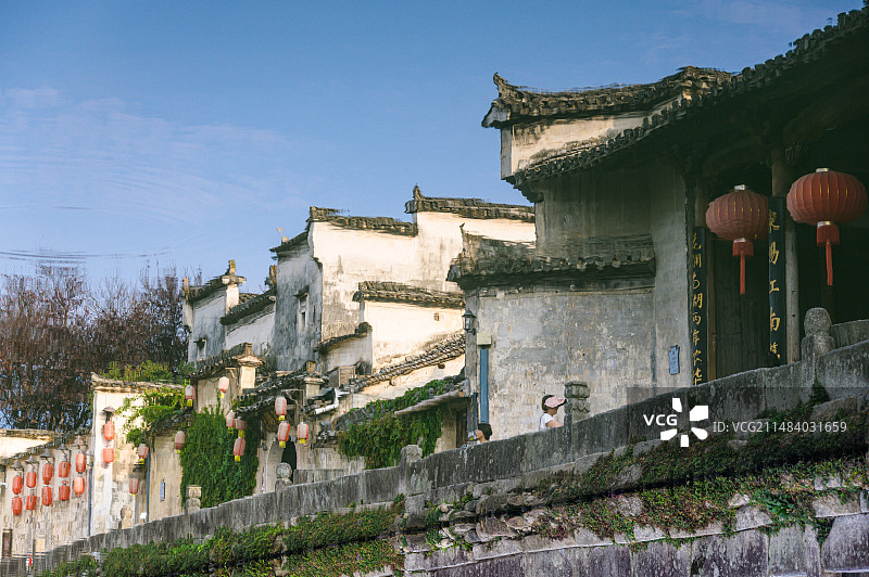 初秋时节 安徽宏村景色图片素材