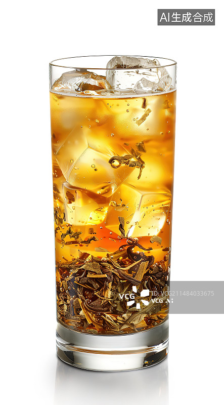 【AI数字艺术】白色背景下啤酒杯的特写镜头图片素材