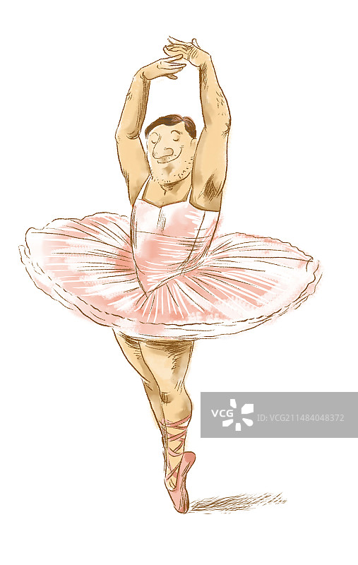 跳芭蕾舞的幽默大叔图片素材