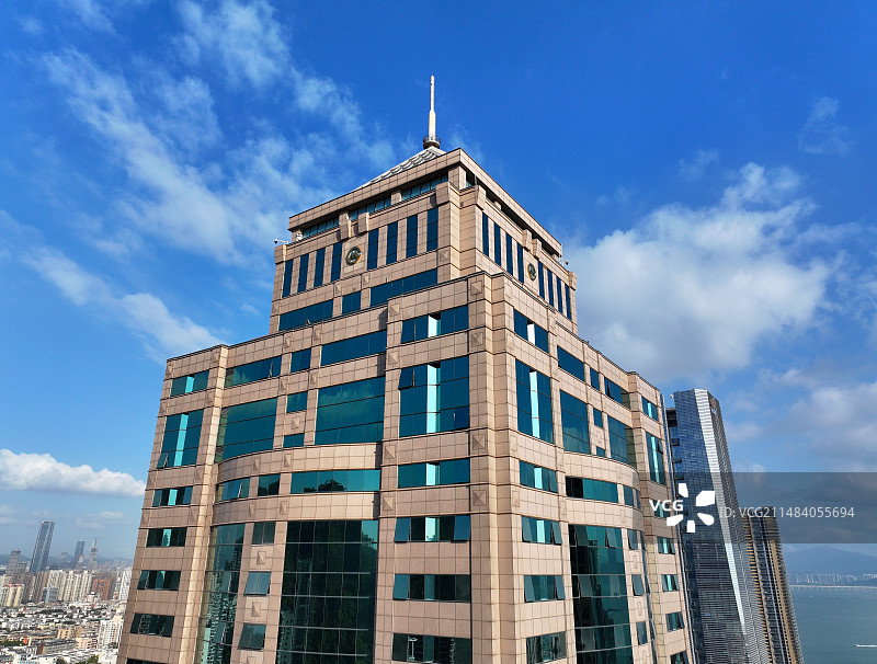 广东省深圳市南山区蛇口新时代广场一二期与招商局广场航拍图片素材