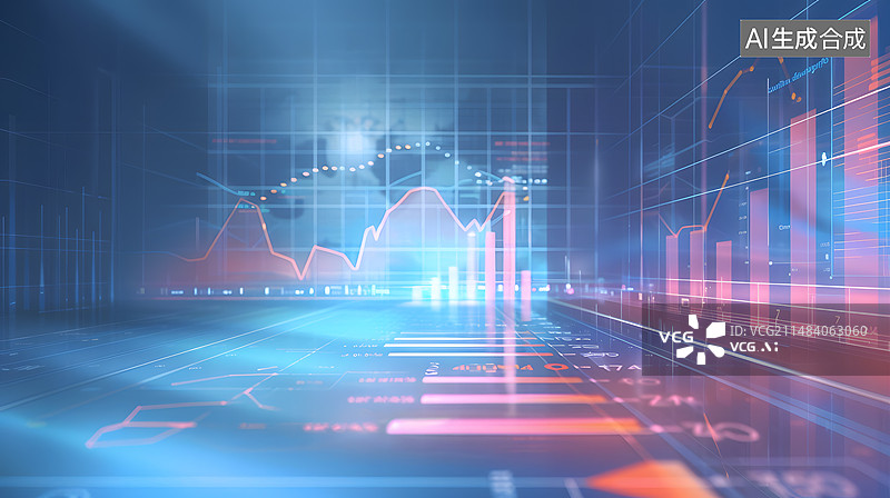 【AI数字艺术】红色股票基金图片素材