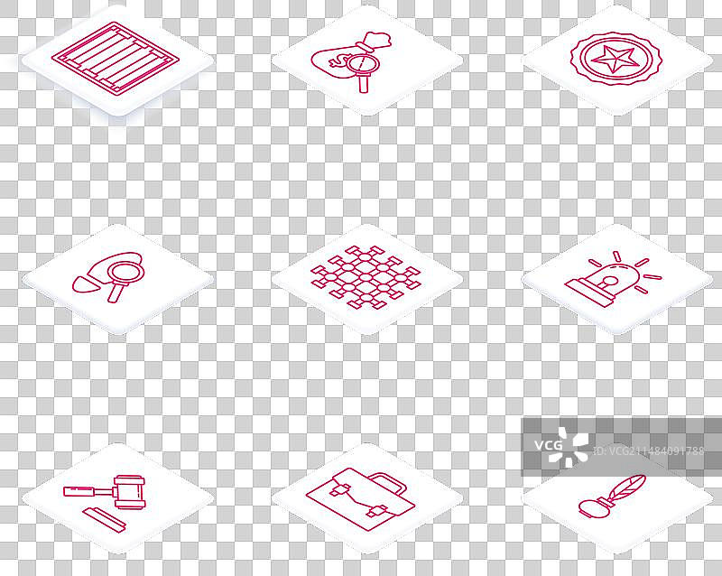 线条监狱窗户钱袋放大镜图片素材