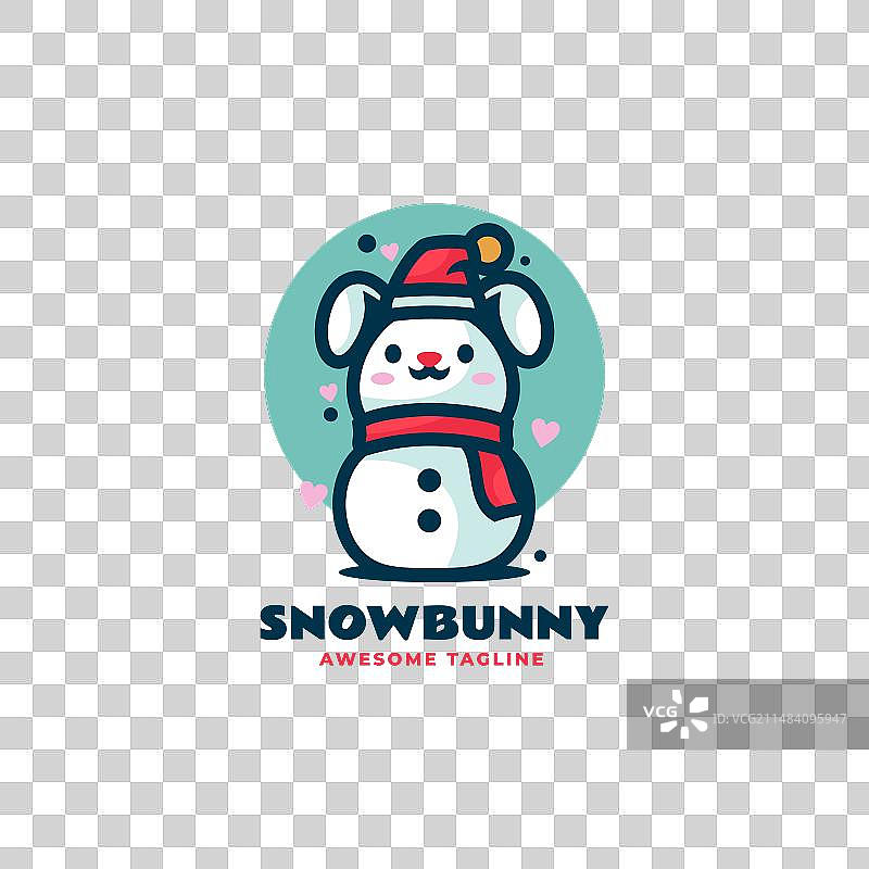 雪兔吉祥物卡通标志图片素材
