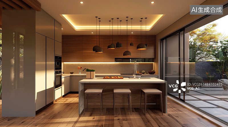 【AI数字艺术】现代风格的室内空间图片素材