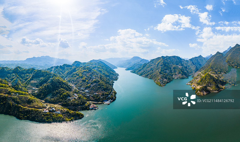 湖北宜昌清江画廊自然风光山水风景全景配图图片素材