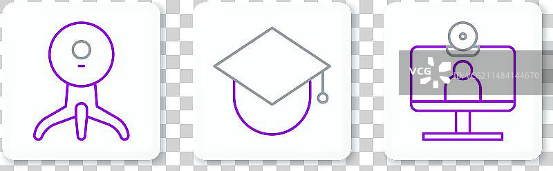 视频聊天会议网络摄像头线条图片素材