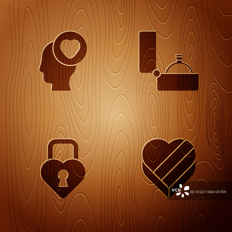 心形糖果盒与城堡图片素材