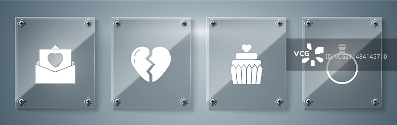 钻石订婚戒指婚礼蛋糕套装图片素材