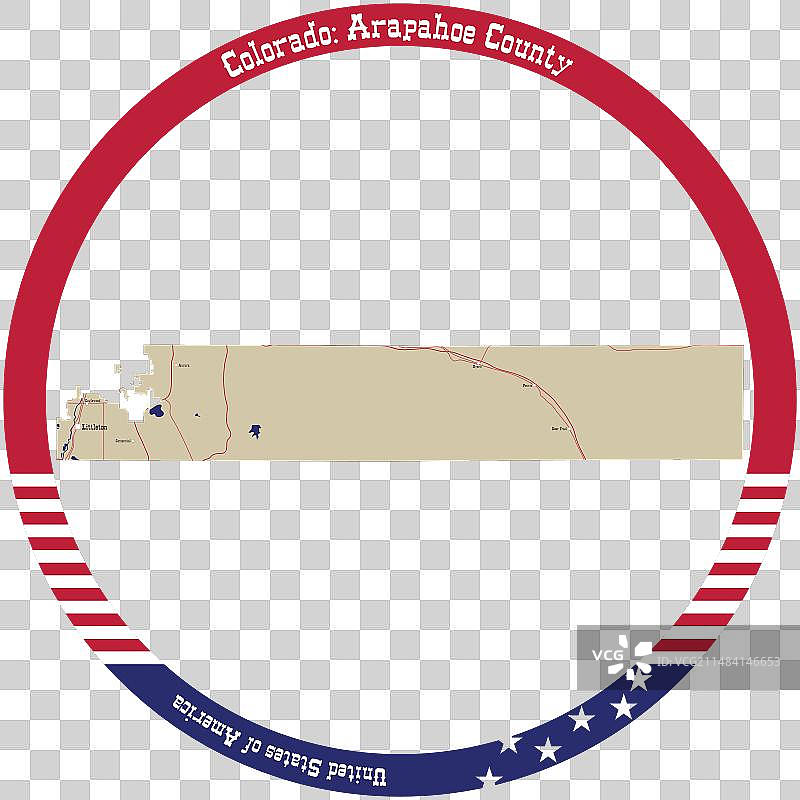 美国科罗拉多州阿拉帕霍县地图图片素材