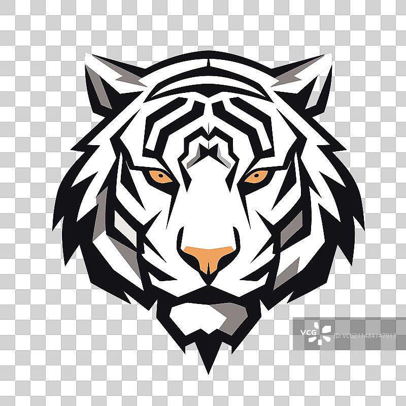 威严的老虎头矢量图图片素材