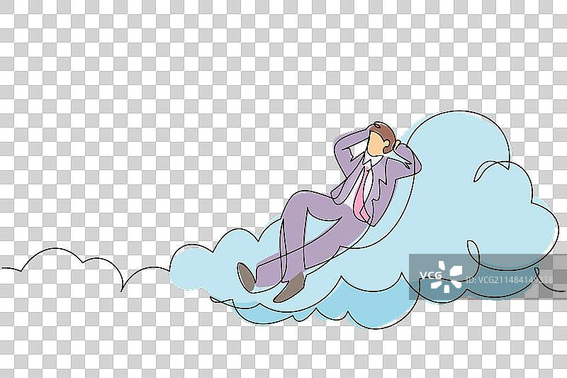 放松且成功的单线画图片素材