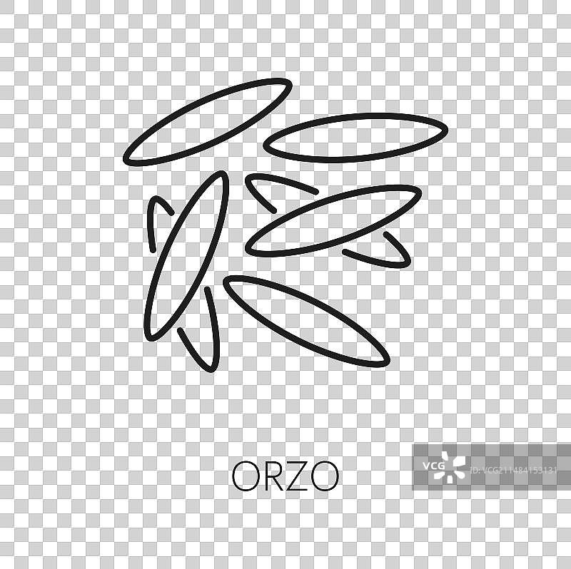 意式米粒面线条图标图片素材