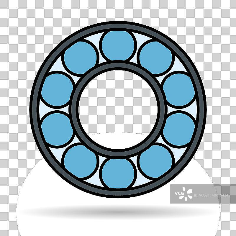 滚珠轴承阴影图标平面标志图片素材