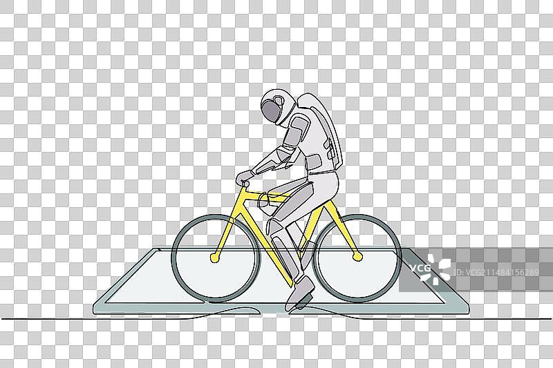 宇航员单线连续画图片素材