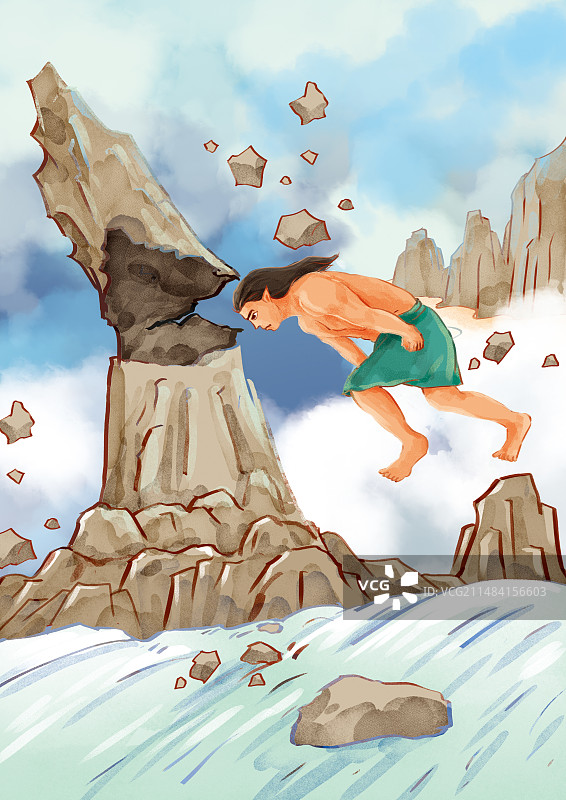 共工怒触不周山图片素材