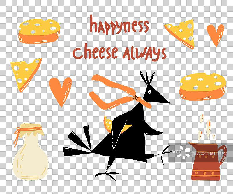 黑色乌鸦的童话故事图片素材