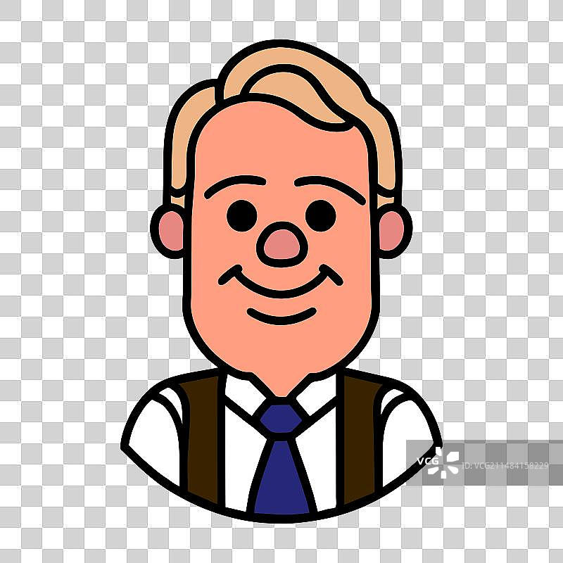 有趣的卡通西装男人图片素材