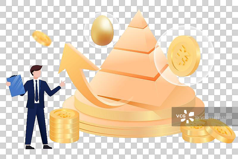 3D金融理财基金保险银行人物插画图片素材