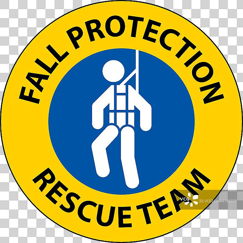安全帽贴花：坠落防护救援队图片素材