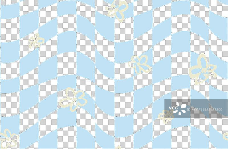 波浪纹理奇特花卉无缝图案图片素材