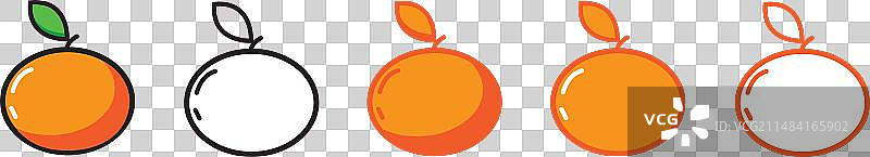 一排带叶子的橘子图片素材