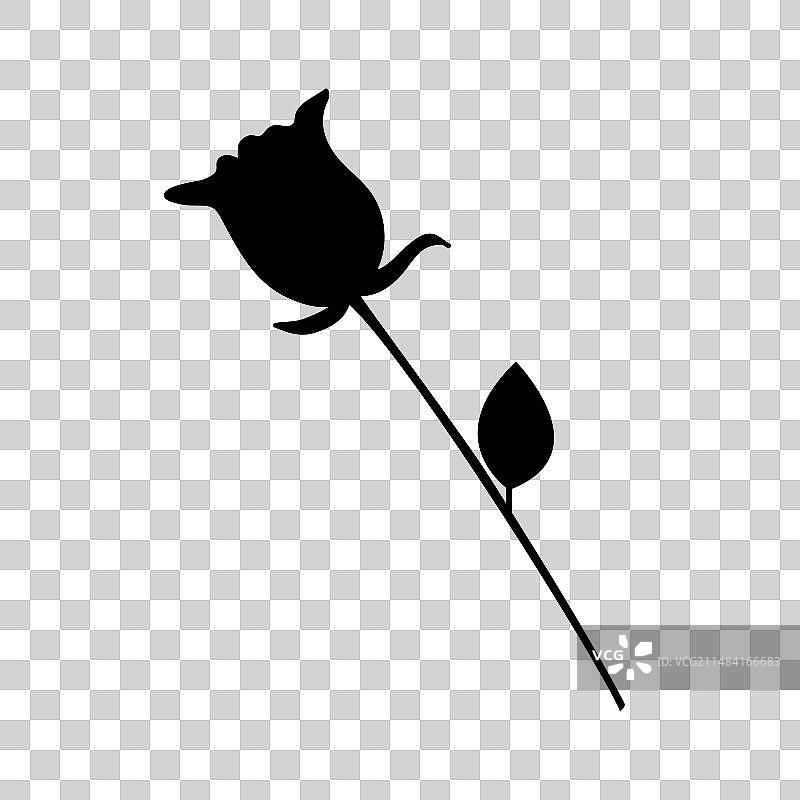 玫瑰花剪影图片素材