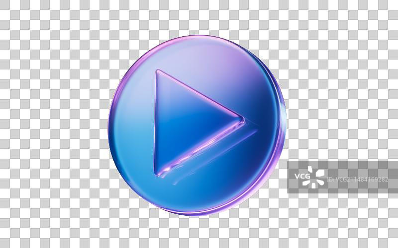 播放符号与霓虹灯光效果3D渲染图片素材