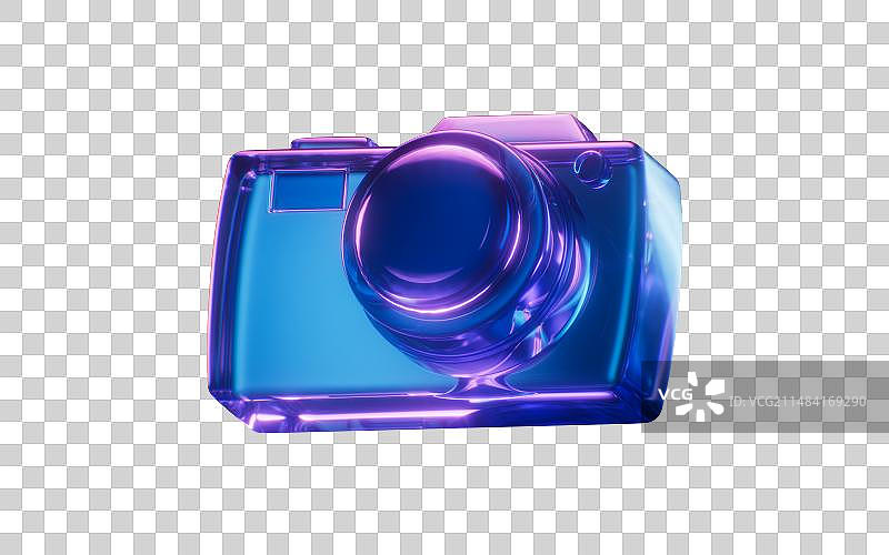 相机与霓虹灯光效果3D渲染图片素材