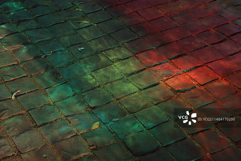 彩色光影图案墙图片素材