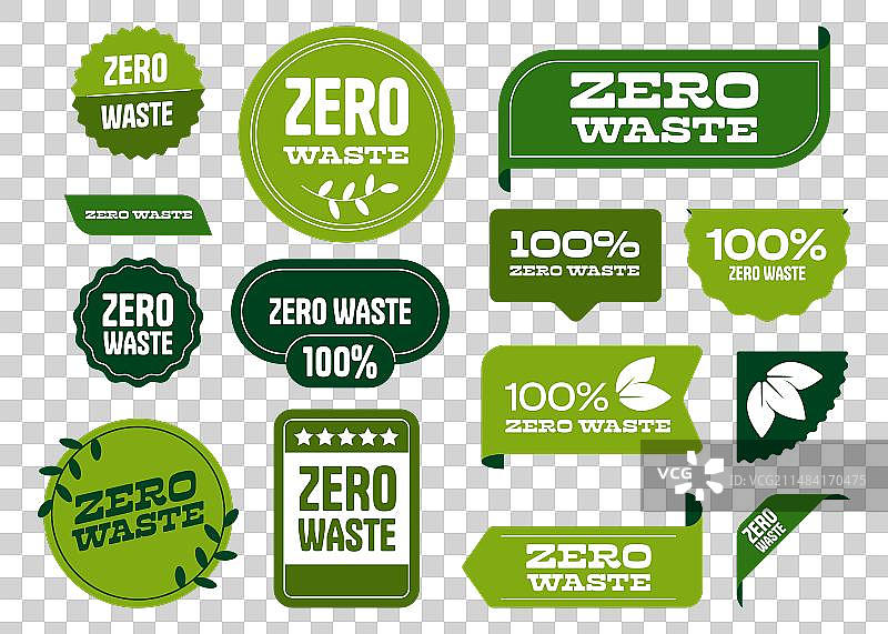 零浪费圆形环保回收图标图片素材