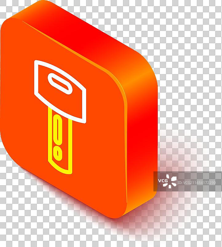 2.5D线条带遥控器的车钥匙图标图片素材