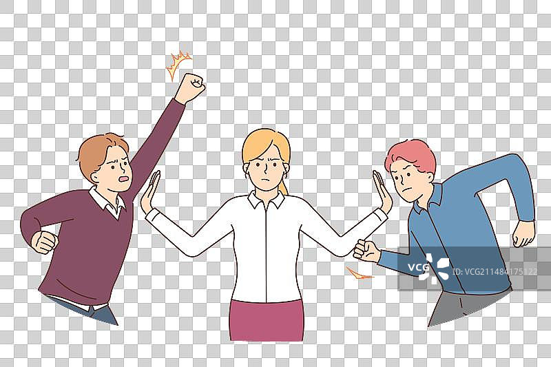 女人阻止攻击行为图片素材