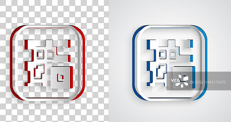 用于智能手机扫描的剪纸风格二维码示例图片素材