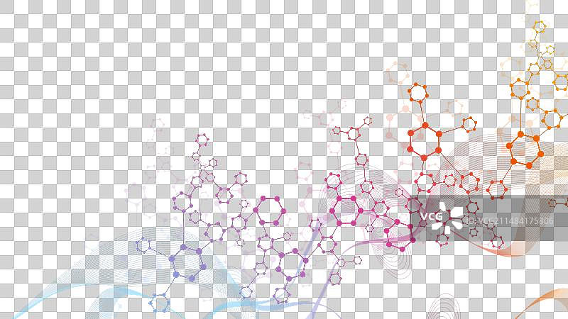 带有六边形线条的现代科学背景图片素材